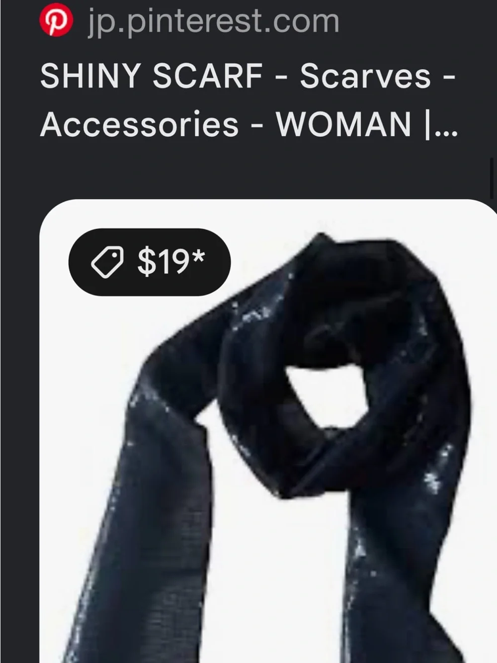 Vintage! Black Super-shiny Silky Satin Skinny Scarf